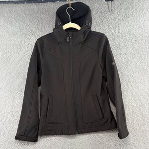 Snozu softshell hooded  jacket size small in black